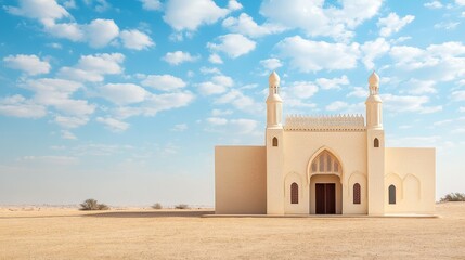 Elegant Desert Mosque Under Blue Sky