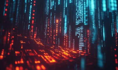 image featuring a blend of binary code and minimalist design, creating a harmonious and stylish data technology background