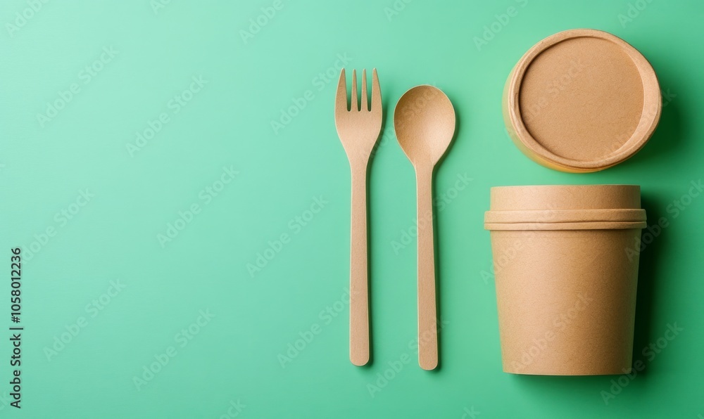Eco friendly disposable food packaging with brown craft paper ...