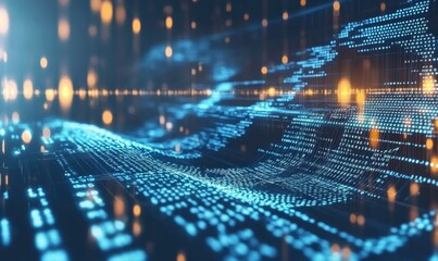 image featuring a blend of binary code and minimalist design, creating a harmonious and stylish data technology background