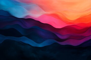 Abstract colorful wavy pattern with a sunset gradient.