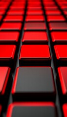 Abstract red and black squares in a repeating pattern.