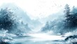 © Thanaseth - Beautiful winter background showcasing soft, falling snowflakes, evoking a sense of tranquility and magical serenity in the landscape