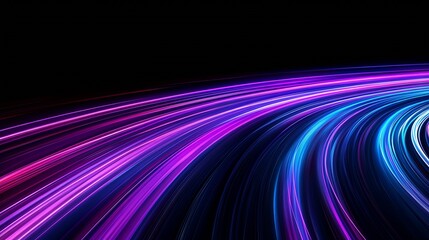 Poster - Dynamic Curved Neon Light Streaks for Technology and Innovation Visuals : Generative AI