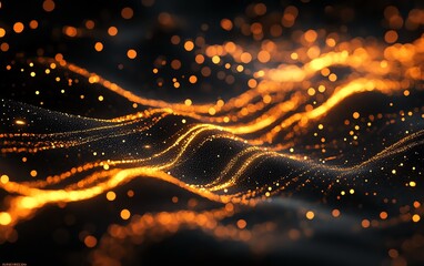 Aufkleber - Abstract design showcasing a network of glowing connections on a dark background, symbolizing the power of communication and digital interaction across the internet