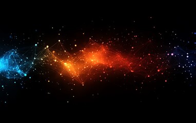 Aufkleber - Abstract design showcasing a network of glowing connections on a dark background, symbolizing the power of communication and digital interaction across the internet