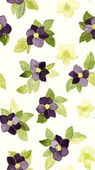 Wall Mural - Soft Hellebores in Watercolor Pastels