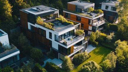 Contemporary Residential Complex with Green Roofs