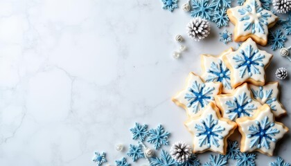 Poster -  Sweet winter delight  Frosted snowflake cookies