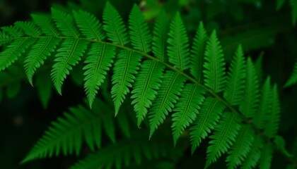 Wall Mural -  Vibrant green fern leaves in closeup