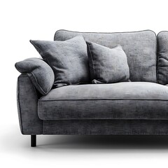 Wall Mural - Modern grey sofa isolated on white background