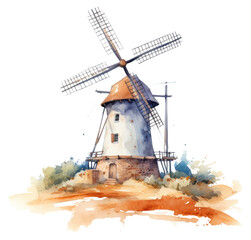 Wall Mural - PNG Windmill outdoors machine architecture.