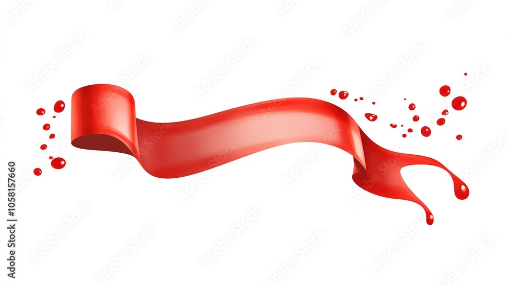 Shiny vector red ribbon banner with dramatic dripping parts resembling ...