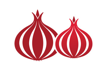 Red Onion Vector Illustration: Fresh, Organic Vegetable Isolated on White Background for Culinary and Botanical Design