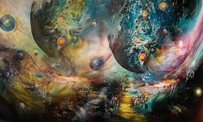 Wall Mural - Cosmic Dance of Planets
