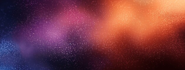 Purple Orange Gradient Grainy Background with Abstract Glowing Waves and Noise Texture