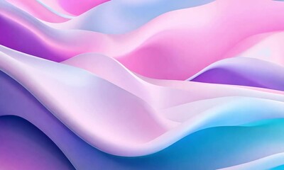 Canvas Print - Abstract Colorful Wavy Background with Gradient Pink, Purple, and Blue Tones