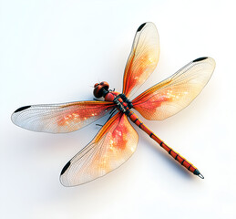 dragonfly isolated on a white background.