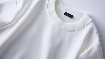 Close-up of plain sweatshirt mockup, isolated on white background, clean minimal design, perfect for apparel branding or product display
