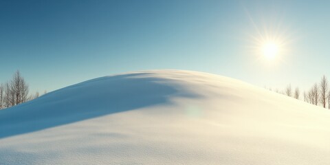 Poster - Tranquil Snowy Landscape Under Bright Sunlight