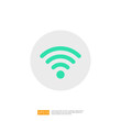 © 200degrees - This image features a simple, modern Wi-Fi symbol in a teal color, set against a light gray circular background, representing wireless connectivity.