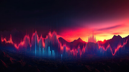 Wall Mural - Exploring stock market trends through candlestick graphs in the finance market