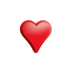 Wall Mural - white heart in red square message bubble on transparent background