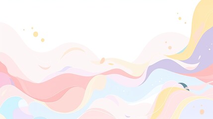 Wall Mural - Minimalist background with fluid, organic shapes in pastel hues, creating a serene and harmonious visual effect.