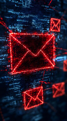 Digital Email Illustration: Data Security in a Network