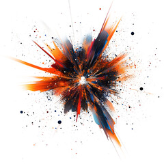 Wall Mural - Vibrant Abstract Explosion of Colors on white and transparent background. PNG