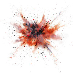 Wall Mural - Vibrant Abstract Explosion of Colors on white and transparent background. PNG