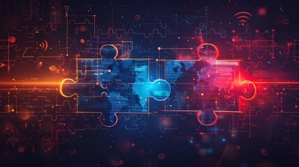 Futuristic tech-inspired abstract background, symbolizing connectivity and interoperability, Digital representation of integration concept	