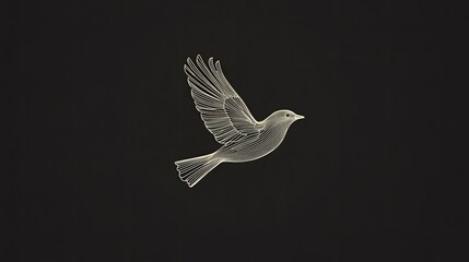 Minimal bird logo in flight with only essential lines and shapes for modern branding.