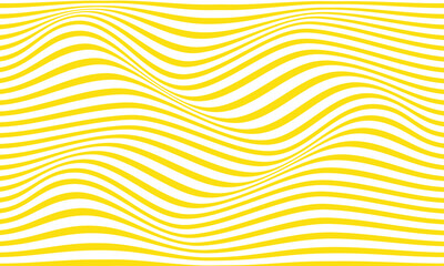 Poster - abstract yellow horizontal wave line pattern suitable for banner, poster.