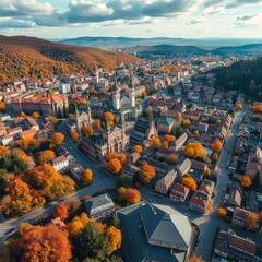 Lakeview midday aerial city Ultra realistic Photorealistic aerial photography drone photography 