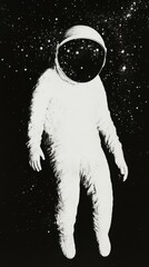 a surreal image of a cat floating in space with a tiny astronaut helmet and stars in the background.