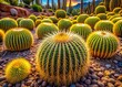 © Caitlin - Stunning Aerial View of Golden Barrel Cactus Echinocactus Grusonii in Desert Landscape, Showcasing Unique Patterns and Textures, Ideal for Nature and Plant Photography Enthusiasts