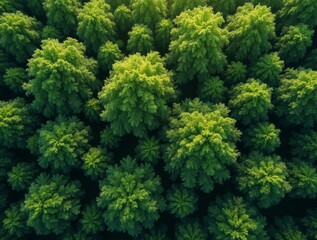 Lush green tree top view