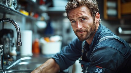 Portrait of a Man in a Kitchen