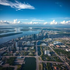 Bridge over urban landscape aerial city Ultra realistic Photorealistic 