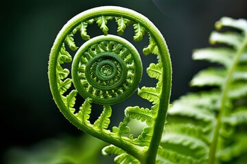 close up of a fern fronddelicate lacy fronds of a fern unfurling