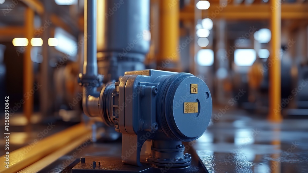 Asynchronous industrial electric motor powering a chemical centrifugal ...