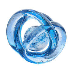 Wall Mural - abstract 3d rendering of a blue sphere encased in two intersecting rings, creating a sense of moveme