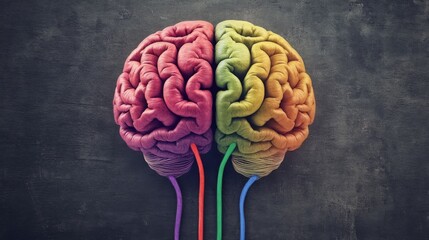 Poster - Colorful Brain Illustration for Creative Concepts
