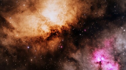 Wall Mural - abstract space background with glowing nebula and stars.