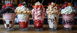 © Ngoc - Five Delicious Milkshakes with Whipped Cream and Berries.