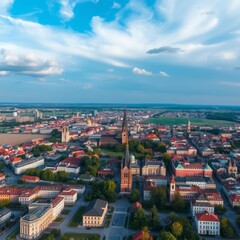 French city bordeaux view from cenon town park aerial city Ultra realistic Photorealistic 