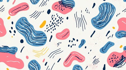 Poster - Colorful Abstract Shapes on Light Background