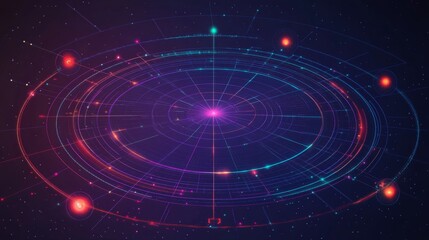 Poster - Colorful Cosmic Orbit with Radiant Connections