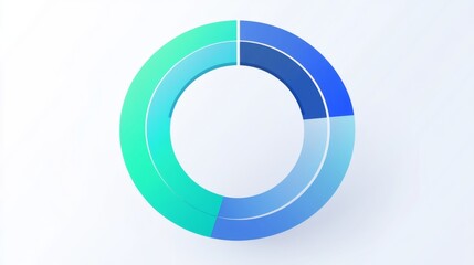 Fototapete - Modern Circular Chart with Gradient Blues and Greens